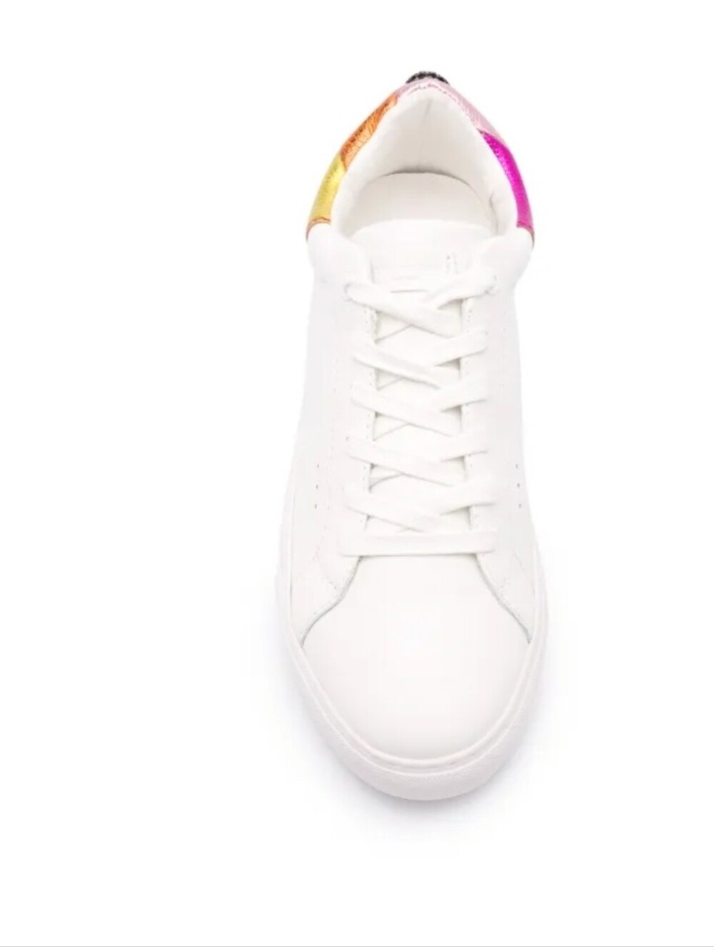 Kurt Geiger White Leather Sneaker with Rainbow Heel